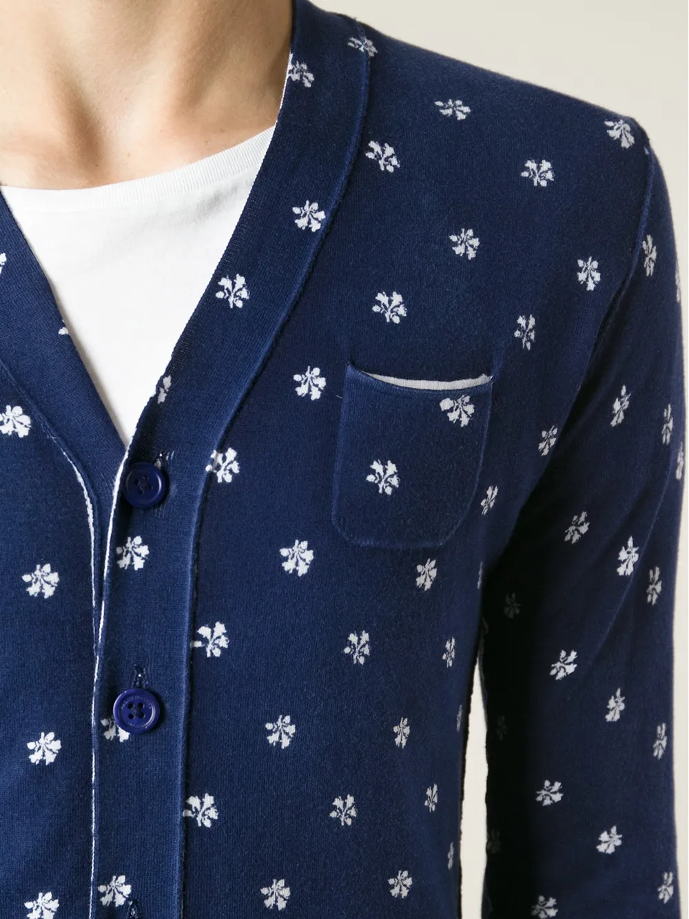 Paolo Pecora floral v-neck cardigan Blauw