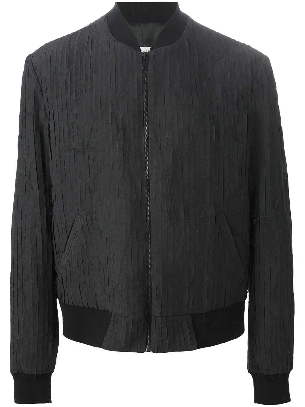 Maison Margiela striped panel bomber jacket Zwart