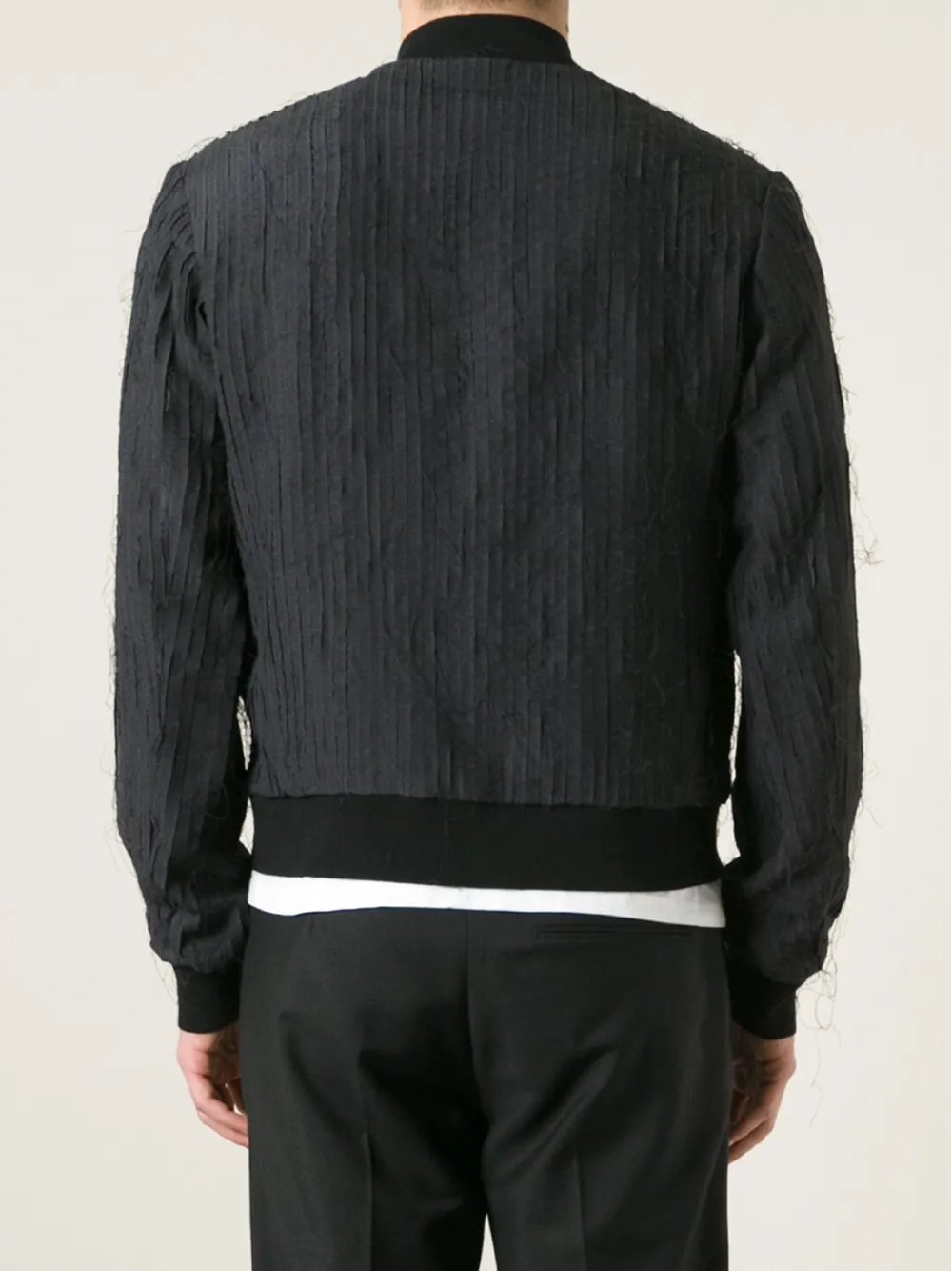 Maison Margiela striped panel bomber jacket Zwart
