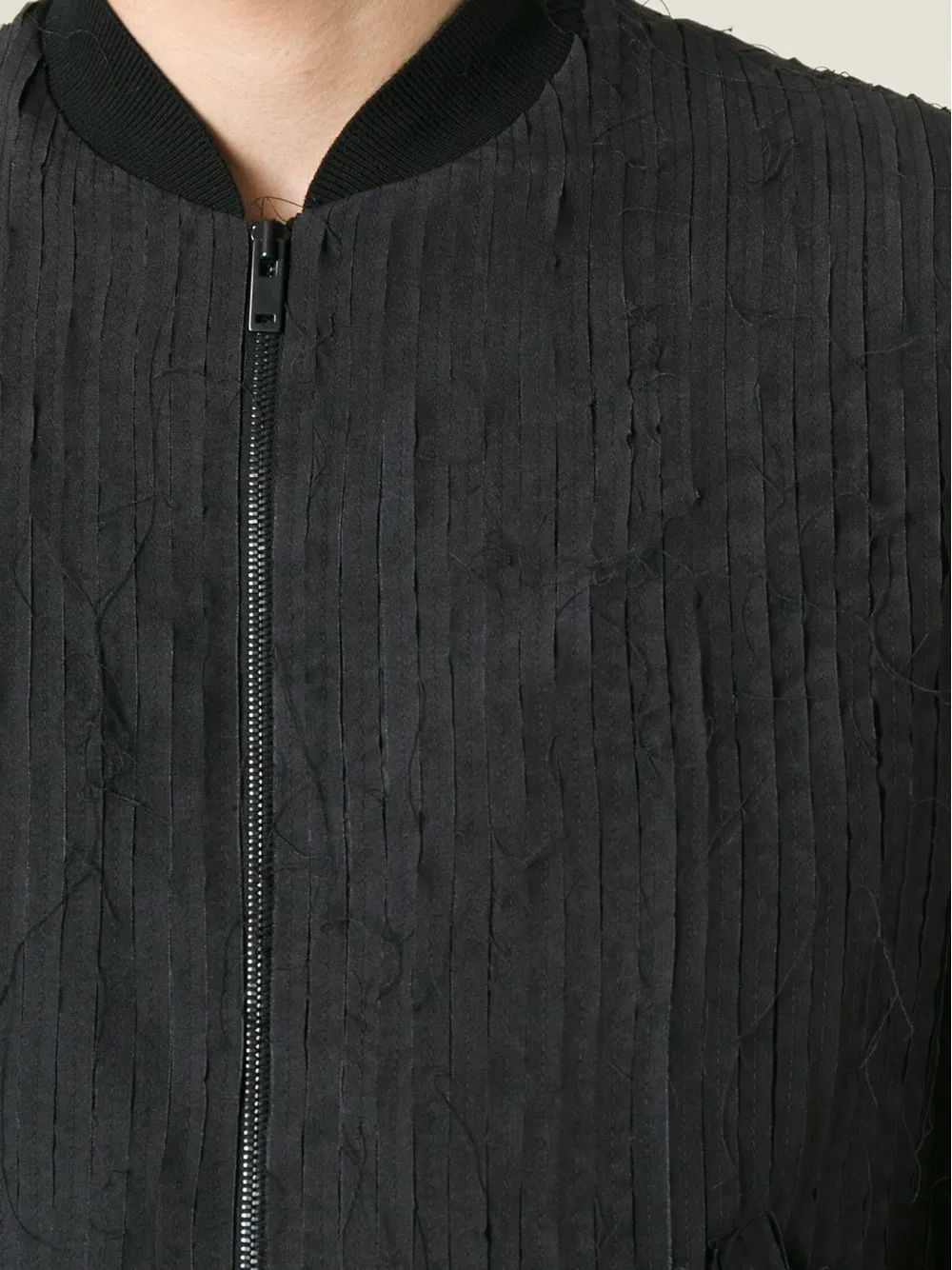 Maison Margiela striped panel bomber jacket Zwart