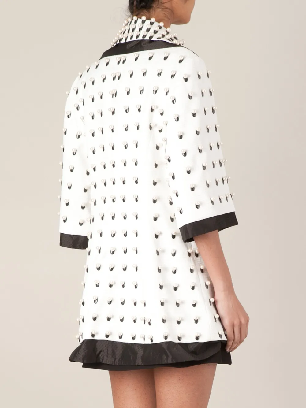 Anrealage Pearls Embellished Coat In White