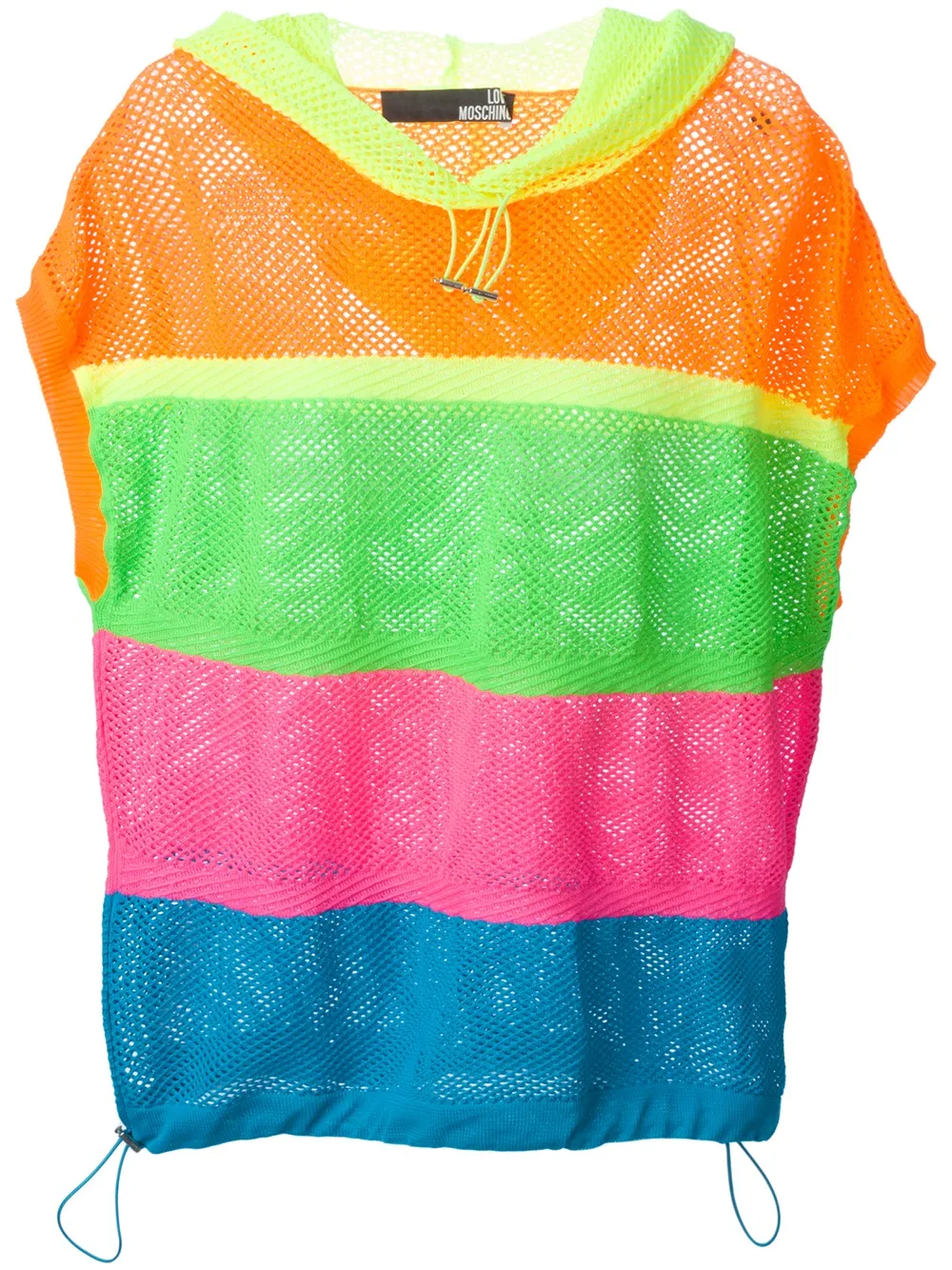 Love Moschino striped mesh sleeveless hoodie - Multicolore