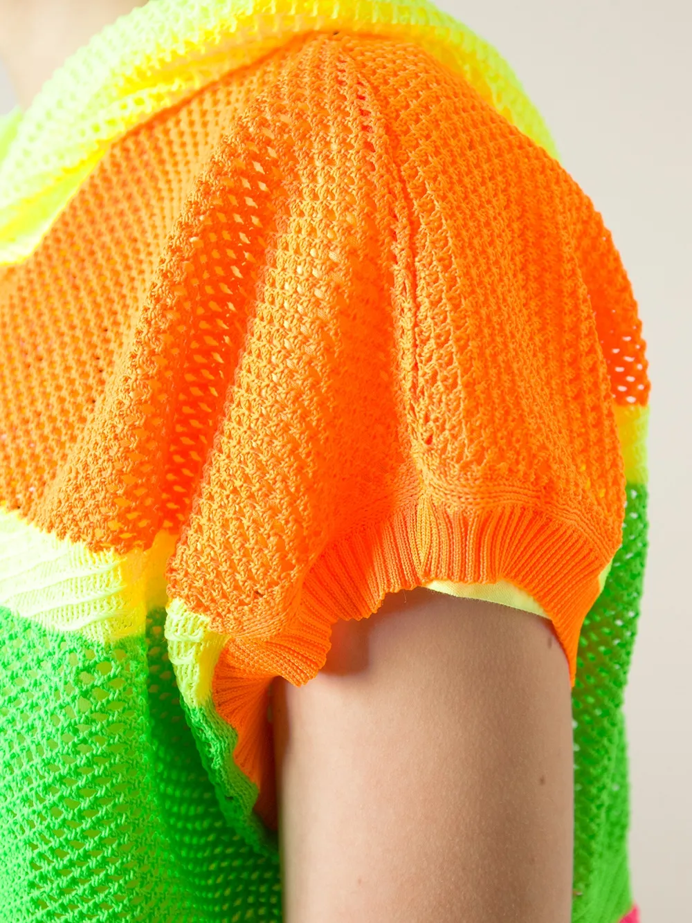 Love Moschino striped mesh sleeveless hoodie Groen