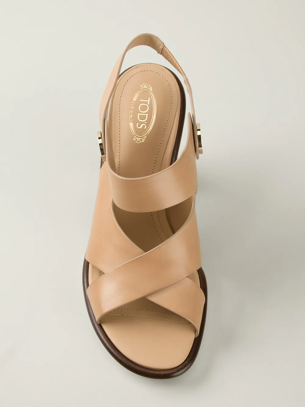 Tod's crisscross strap sandals Beige