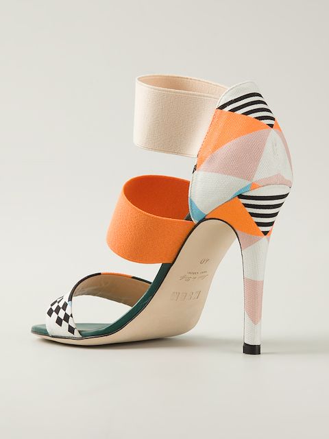 msgm green intertwined heeled sandals