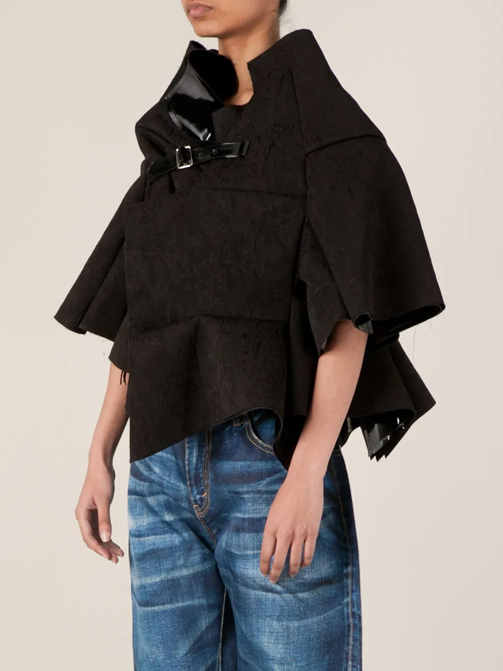 Comme Des Garçons asymmetric oversized jacket Zwart
