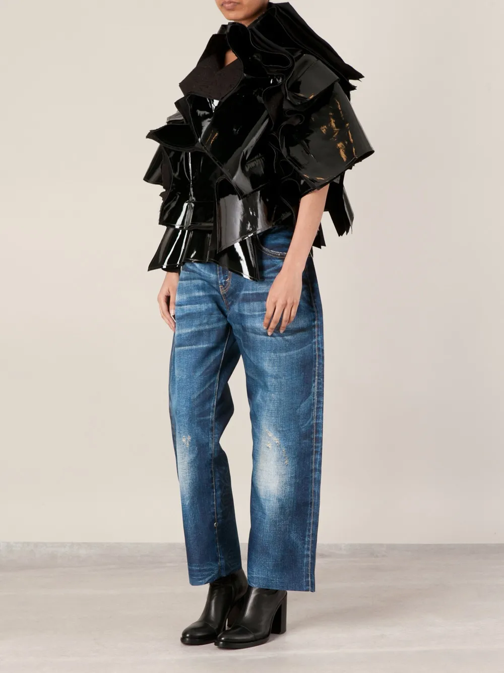 Comme Des Garçons asymmetric oversized jacket Zwart