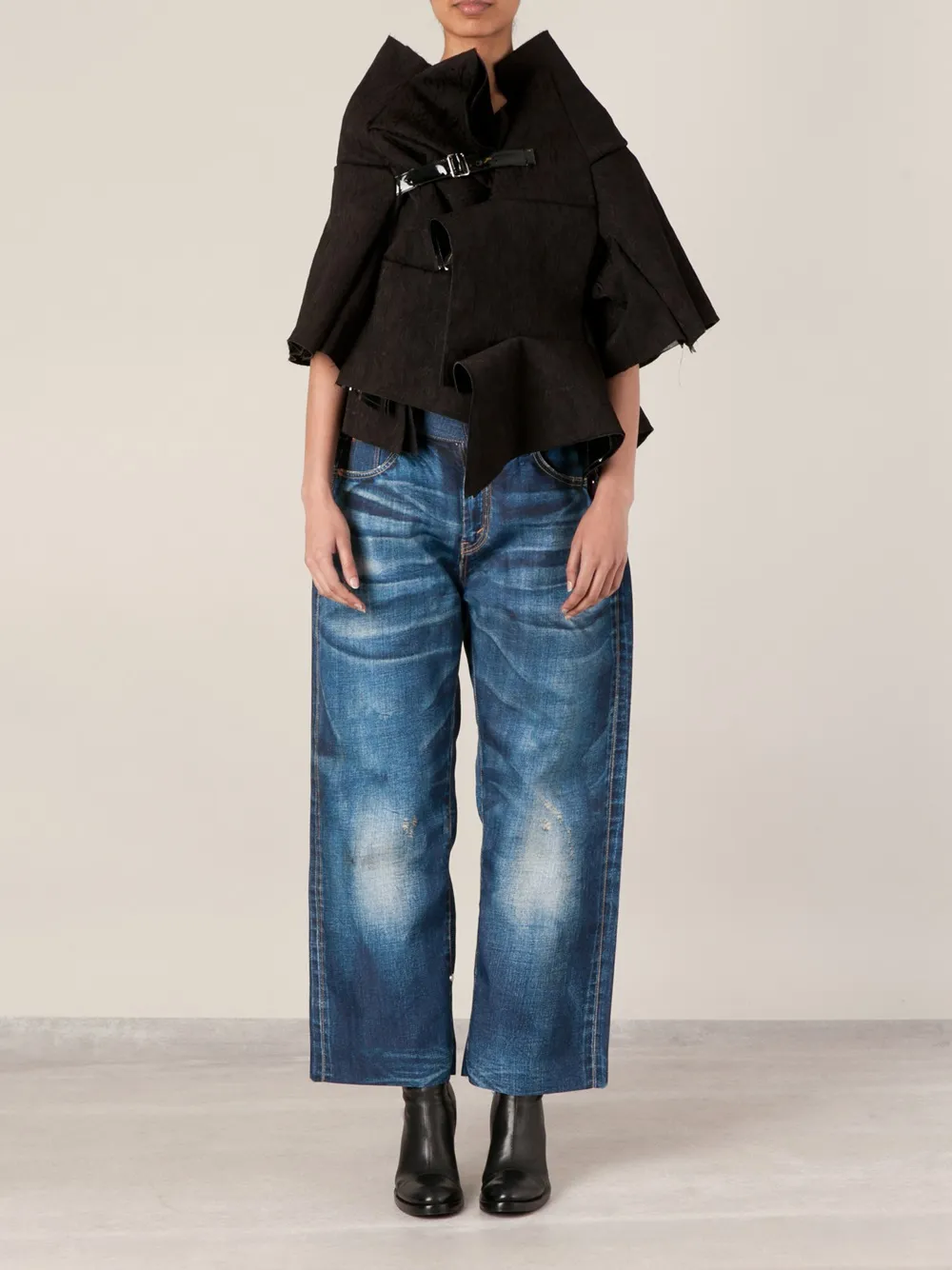 Comme Des Garçons asymmetric oversized jacket Zwart