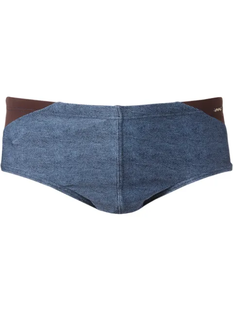 Amir Slama denim-print swim trunks