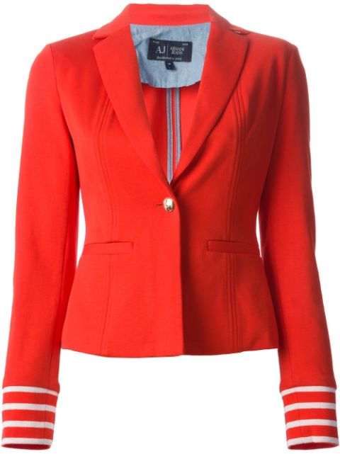 Armani Jeans Striped Cuffs Blazer - Farfetch