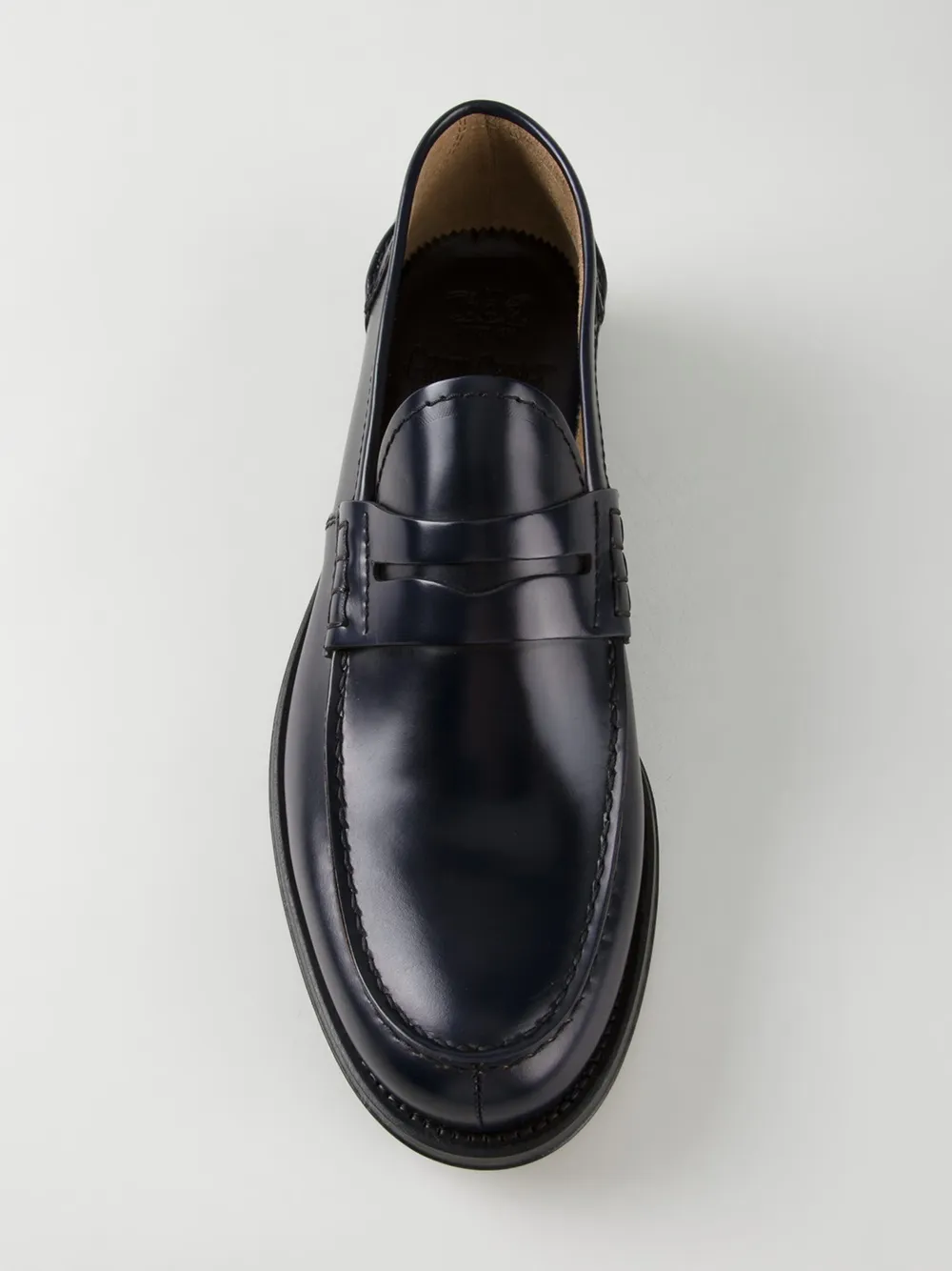 Green George classic penny loafers Zwart