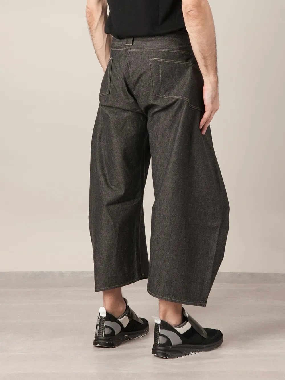 Anrealage Front Fold Jeans In Brown
