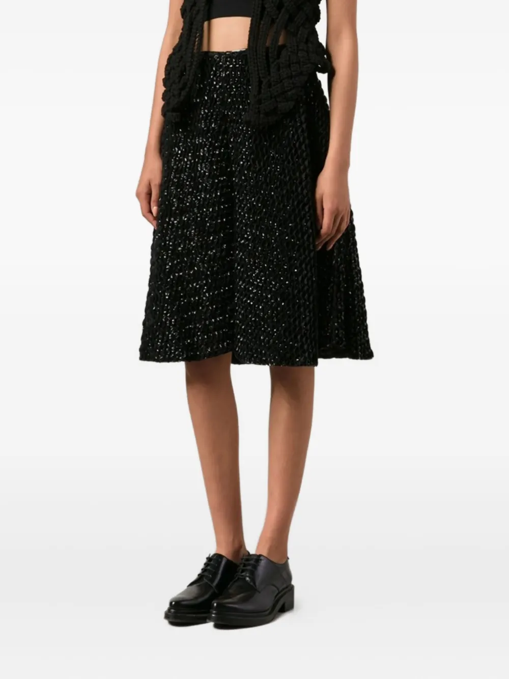 pleated A-line skirt