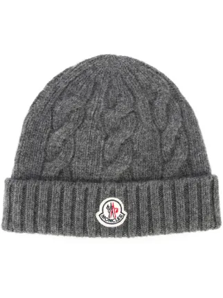 moncler cable knit beanie grey moncler cable knit beanie grey