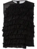 Comme Des Garçons sheer frill tank top - Black