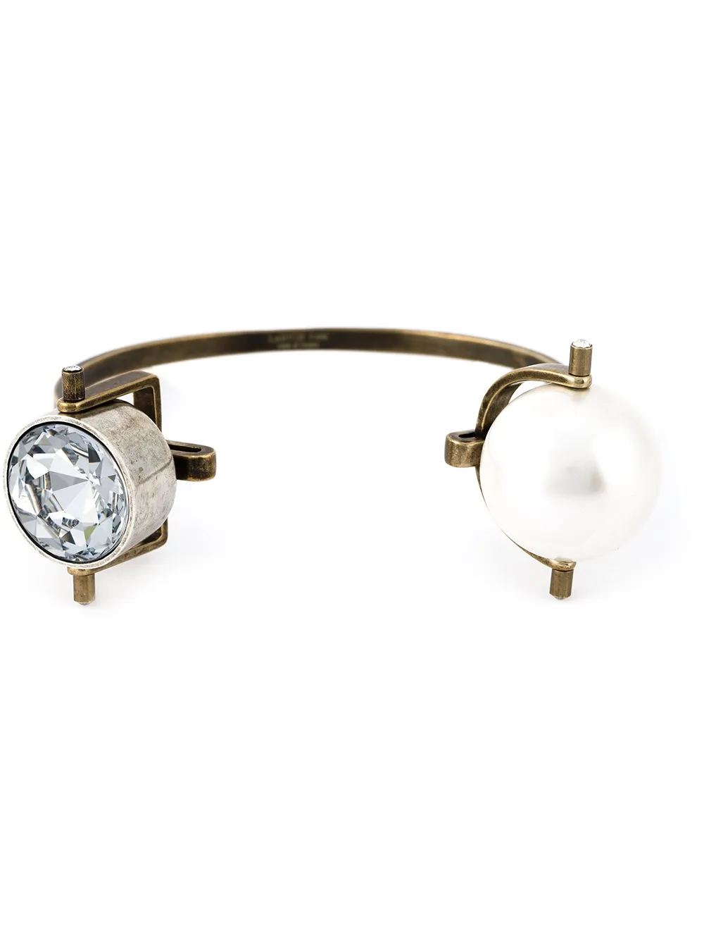 Lanvin pearl and crystal arm bracelet - Effetto metallizzato