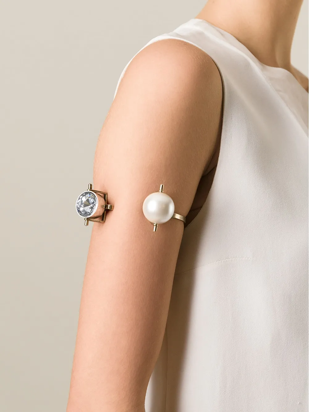  Lanvin Brazalete De Perla Y Cristal - Metalizado 