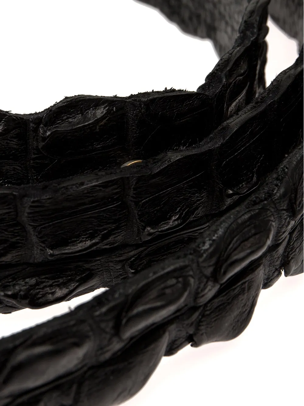 Scunzani Ivo crocodile skin belt Zwart