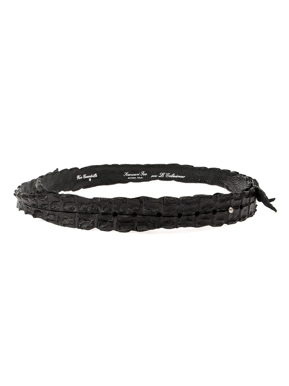 Scunzani Ivo crocodile skin belt - Zwart