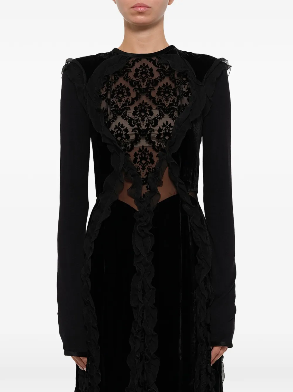 Givenchy baroque patterned velour dress - Black