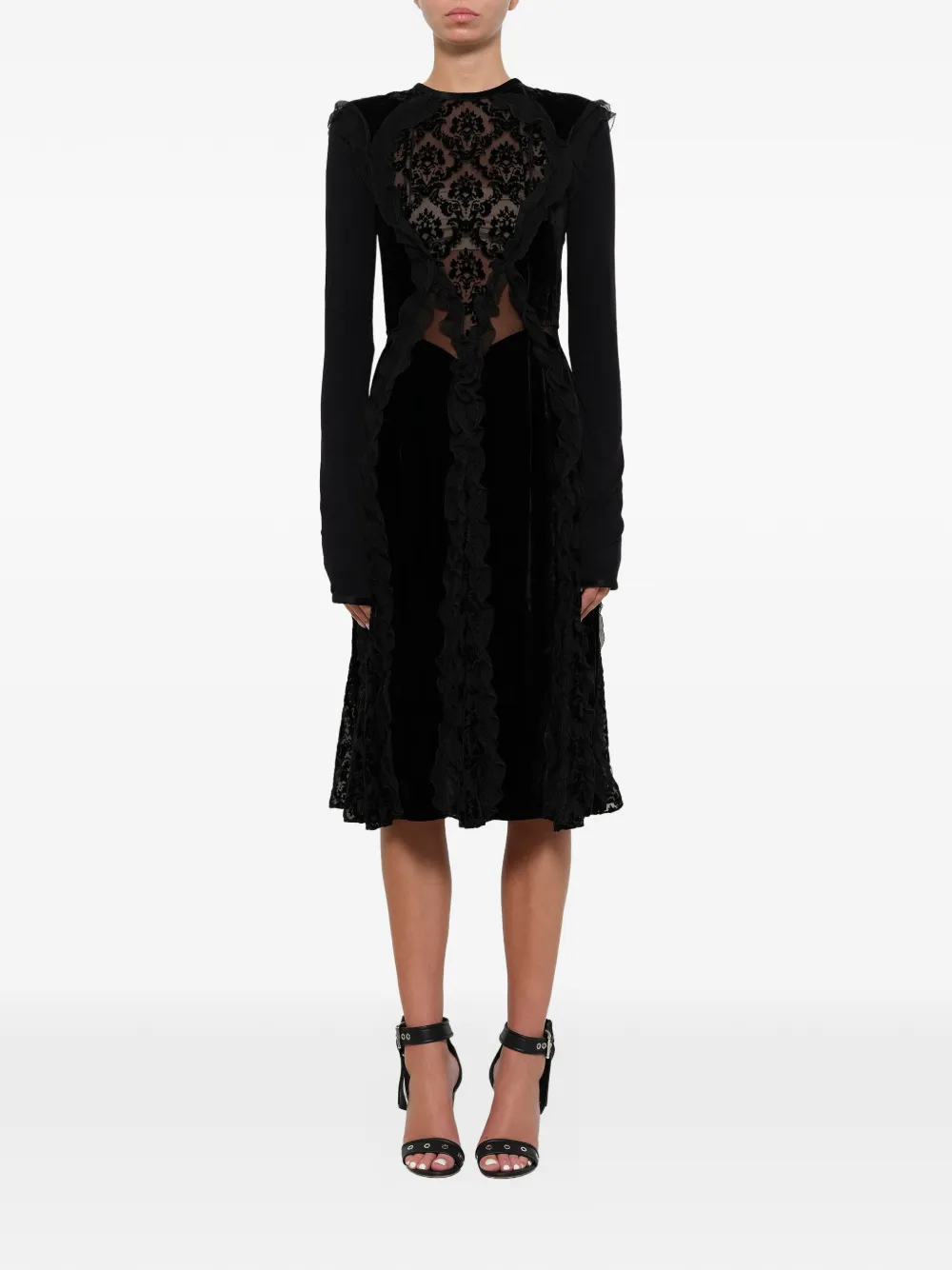 Givenchy Velourskleid mit Barockmuster - Schwarz