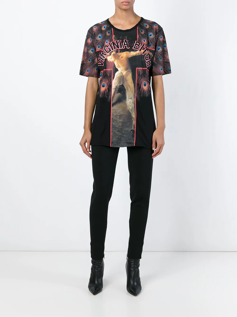  Givenchy T Shirt Mit virginia Bitch Schriftzug   Mehrfarbig 