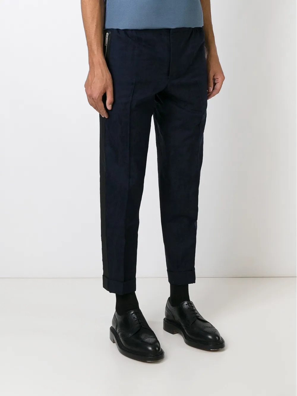 Alexander Mcqueen Tapered Cropped Trousers In Black