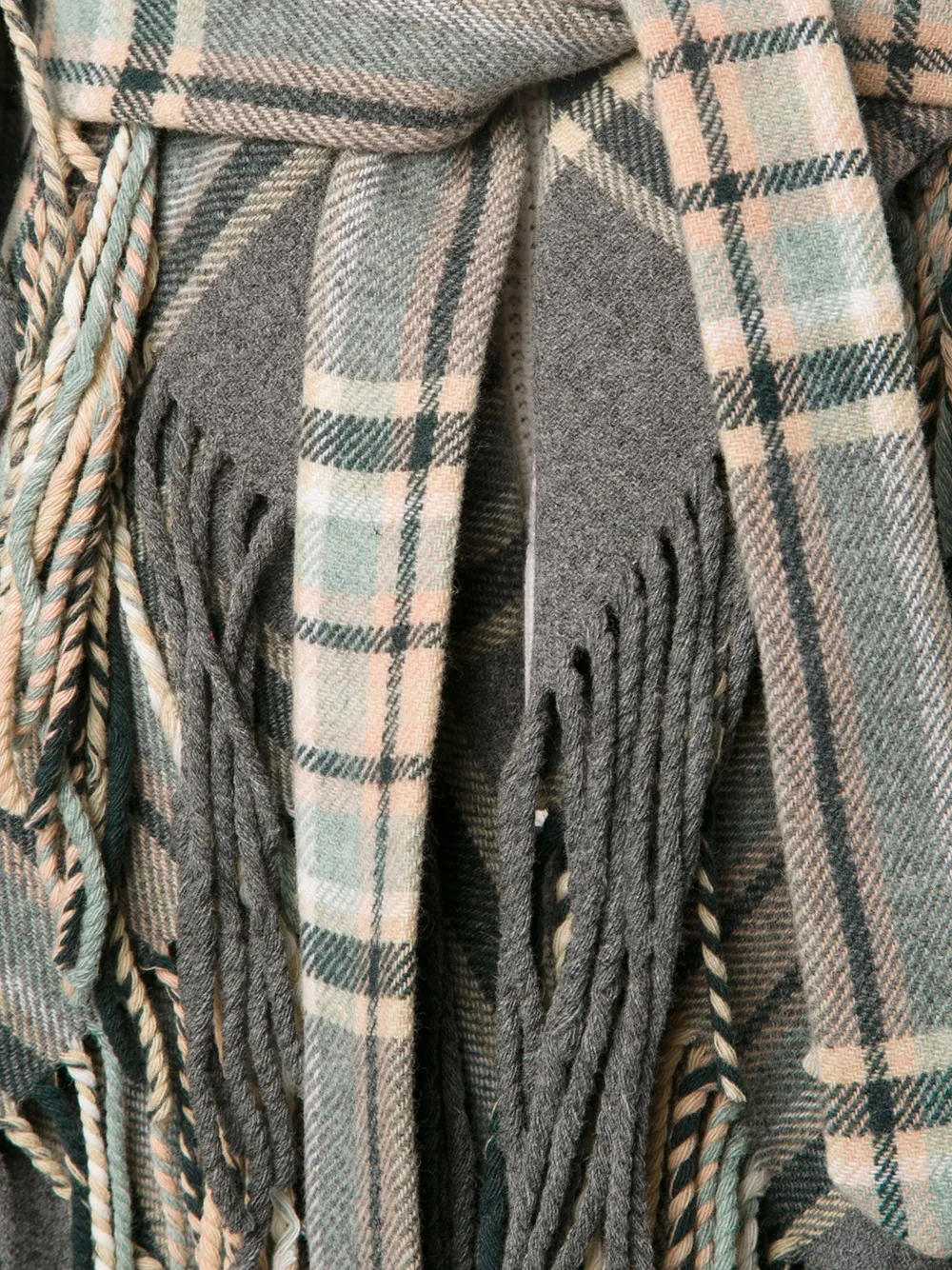 Chloé check belted coat Grijs