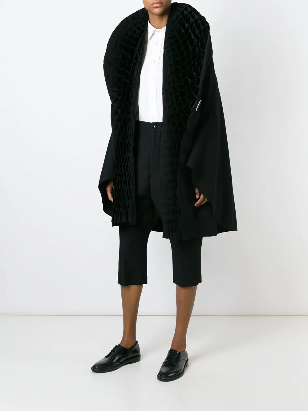 Junya Watanabe ruff collar cape Zwart