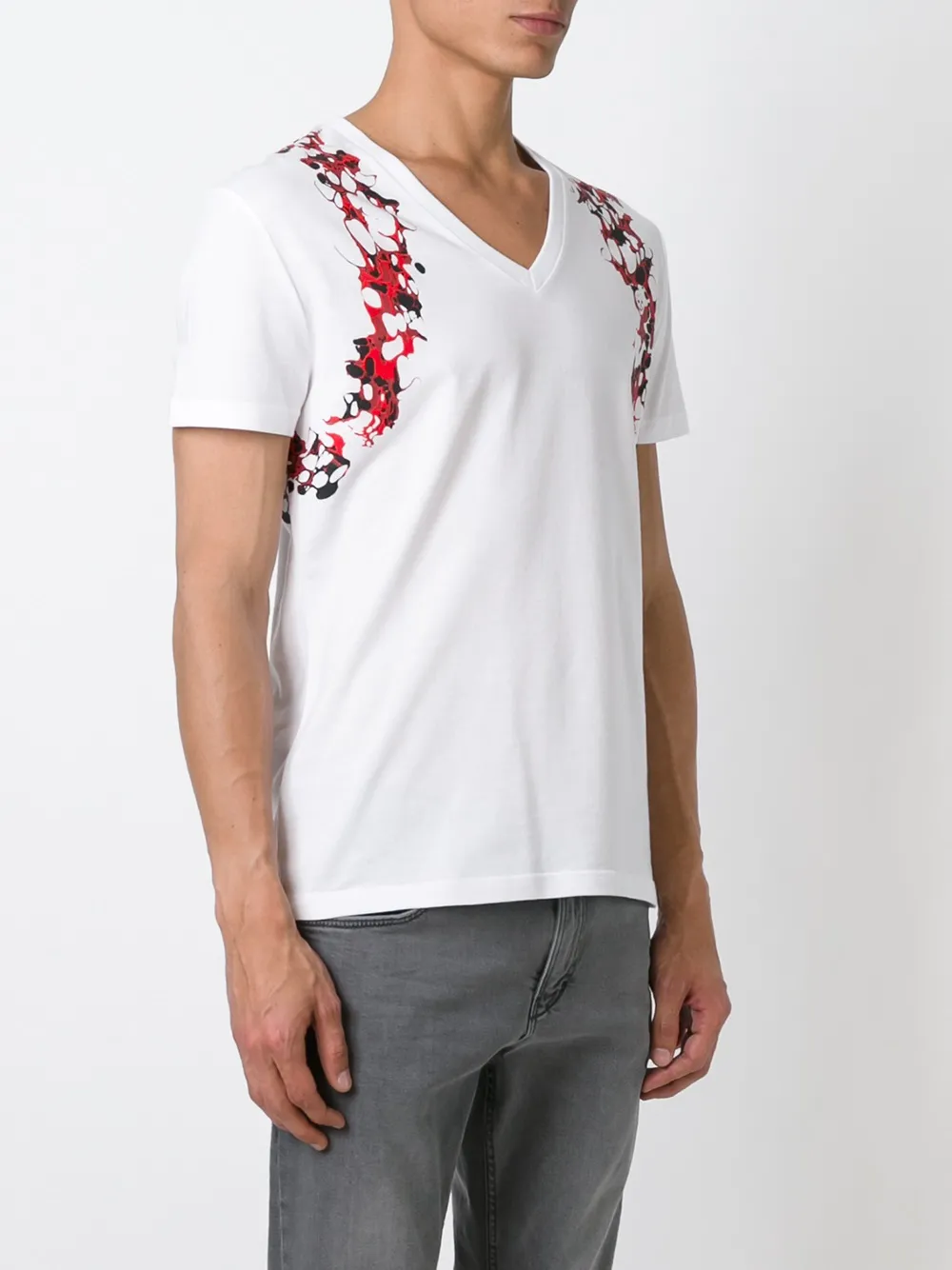 Alexander McQueen marbled print T-shirt Wit