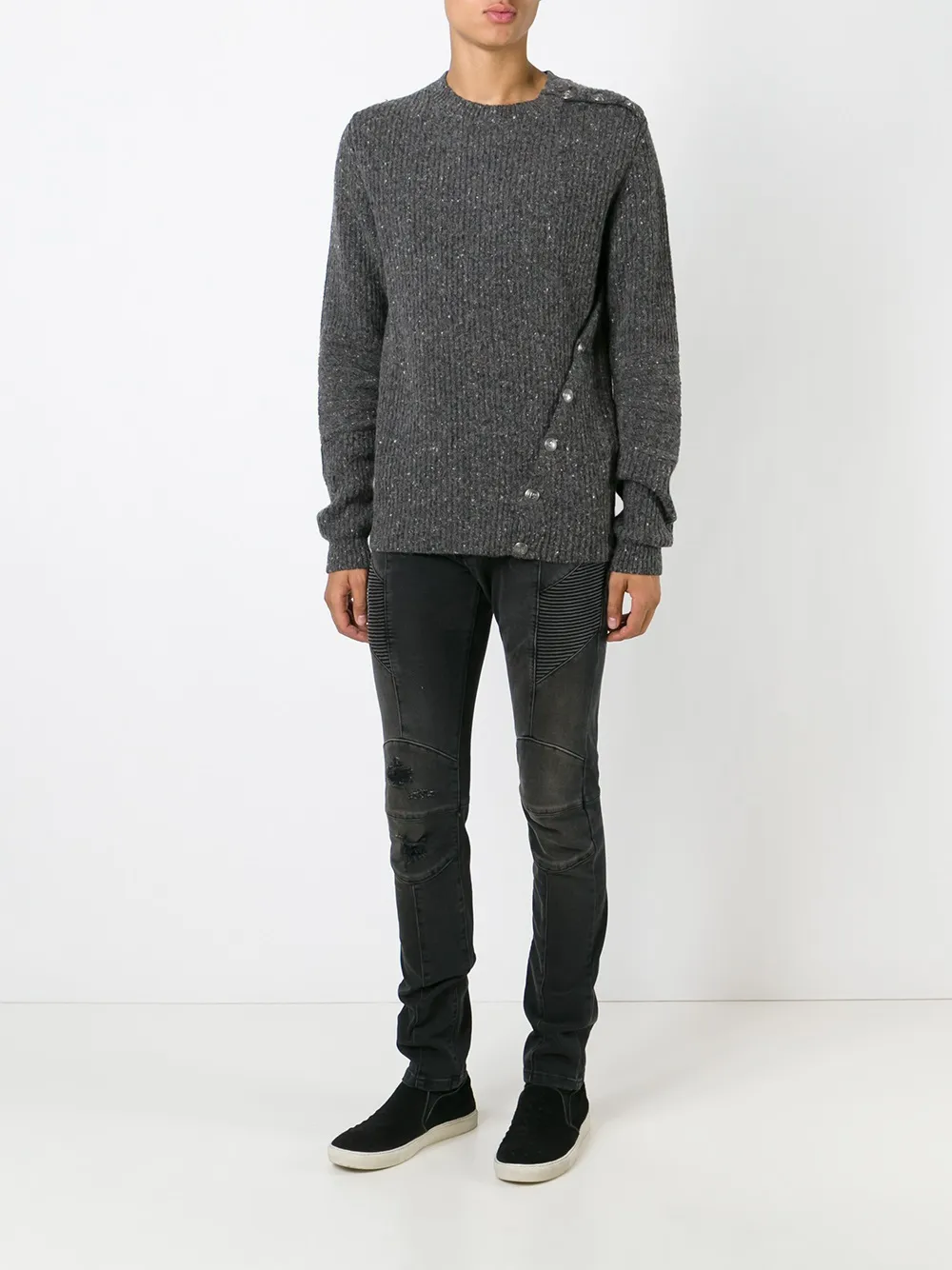 Pierre Balmain panelled skinny fit jeans Zwart