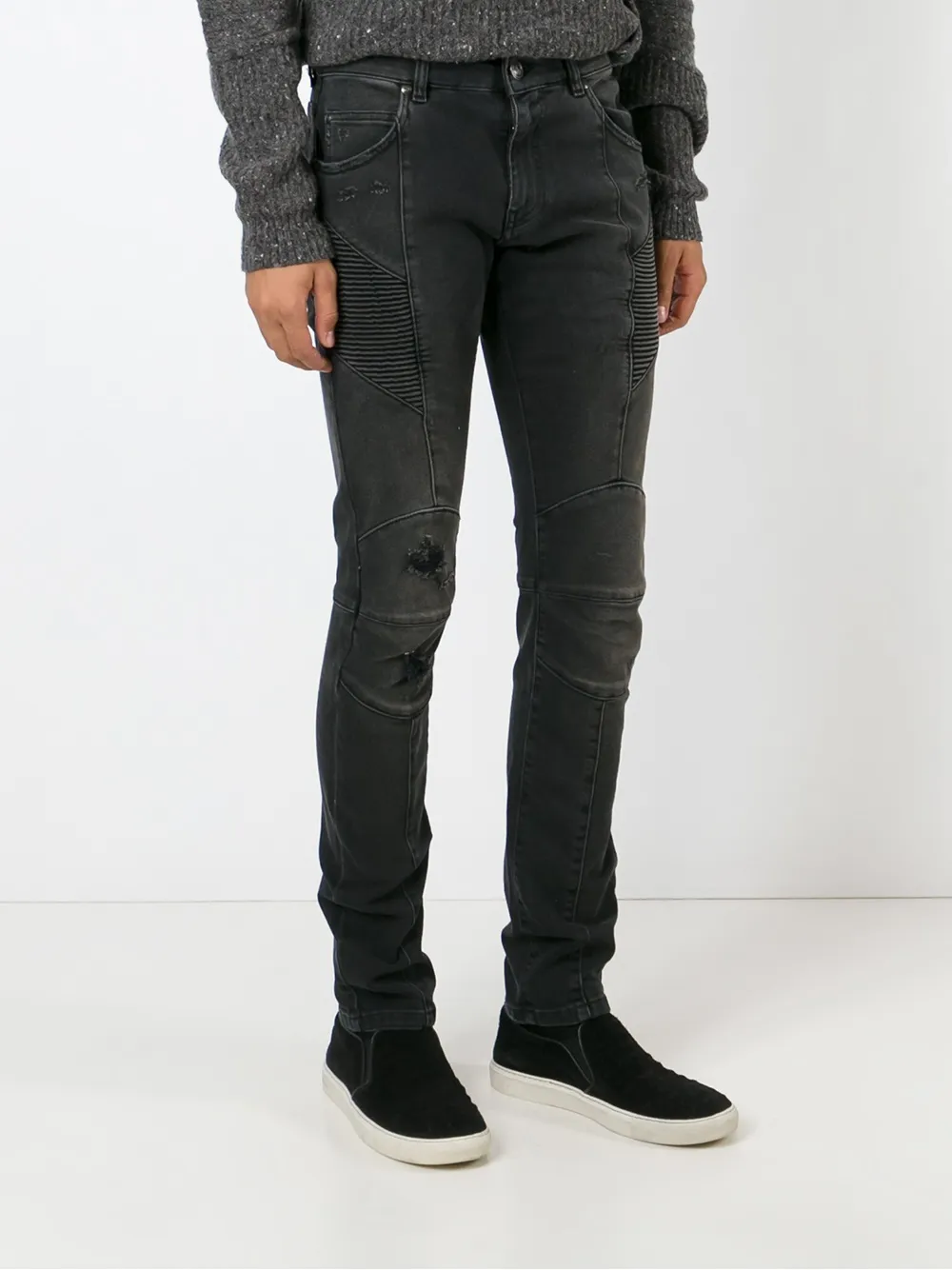Pierre Balmain panelled skinny fit jeans Zwart