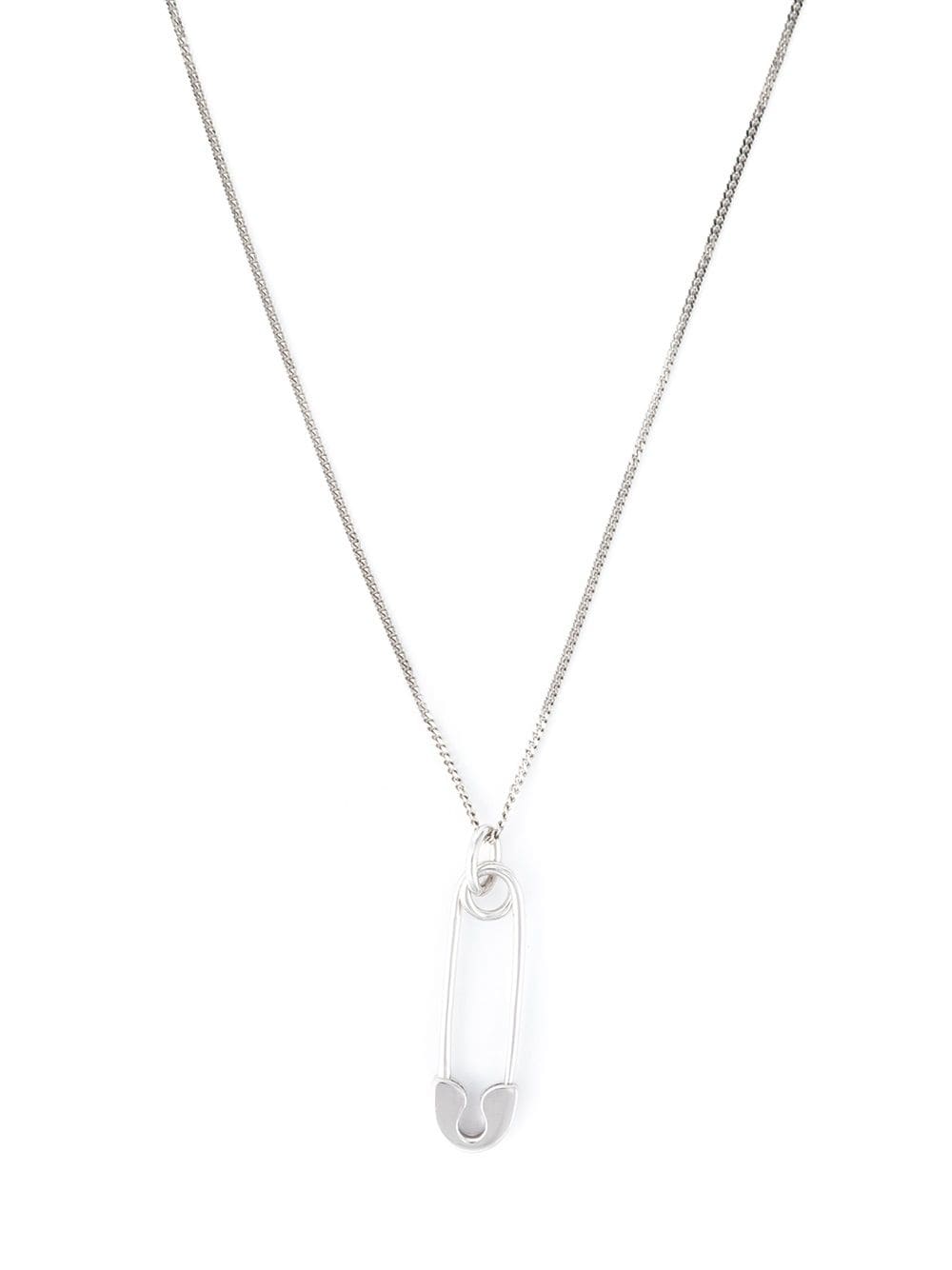 Shop True Rocks Small Safety Pin Pendant Necklace In Metallic
