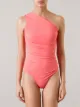 Image 2 of Brigitte one shoulder draped swimsuit