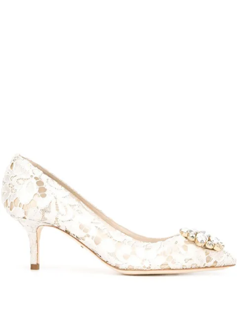Dolce & Gabbana 60mm Lace Rainbow brooch-detail pumps