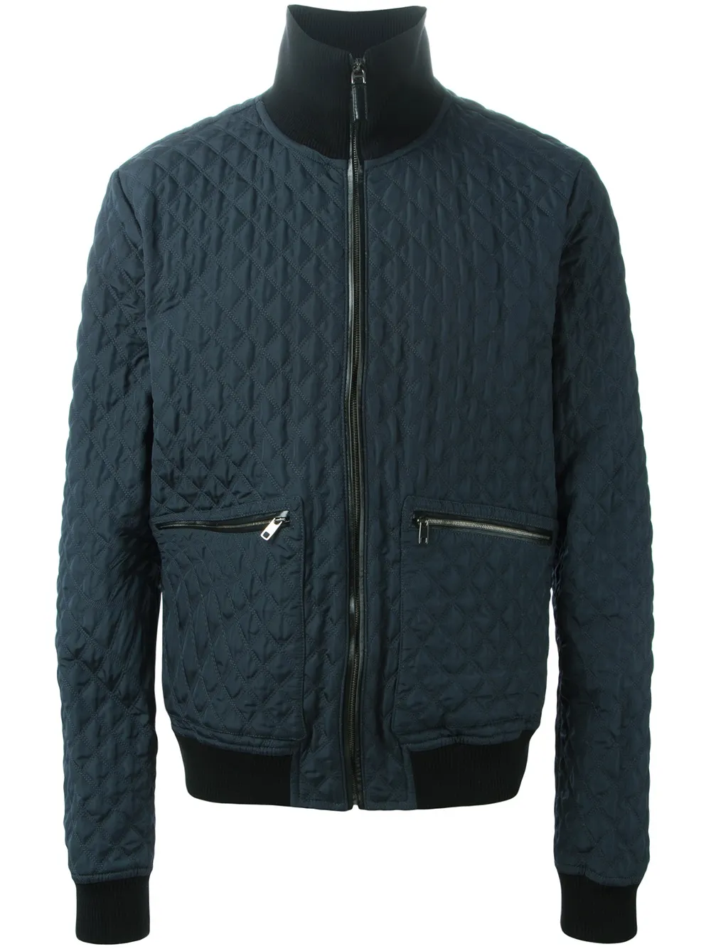 Dolce & Gabbana quilted bomber jacket Blauw