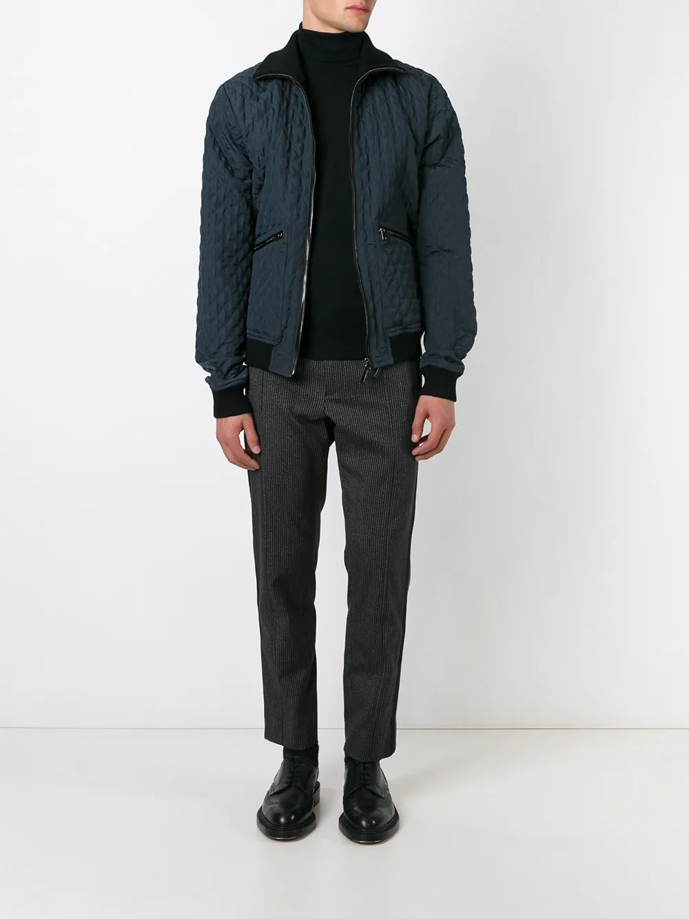 Dolce & Gabbana quilted bomber jacket Blauw