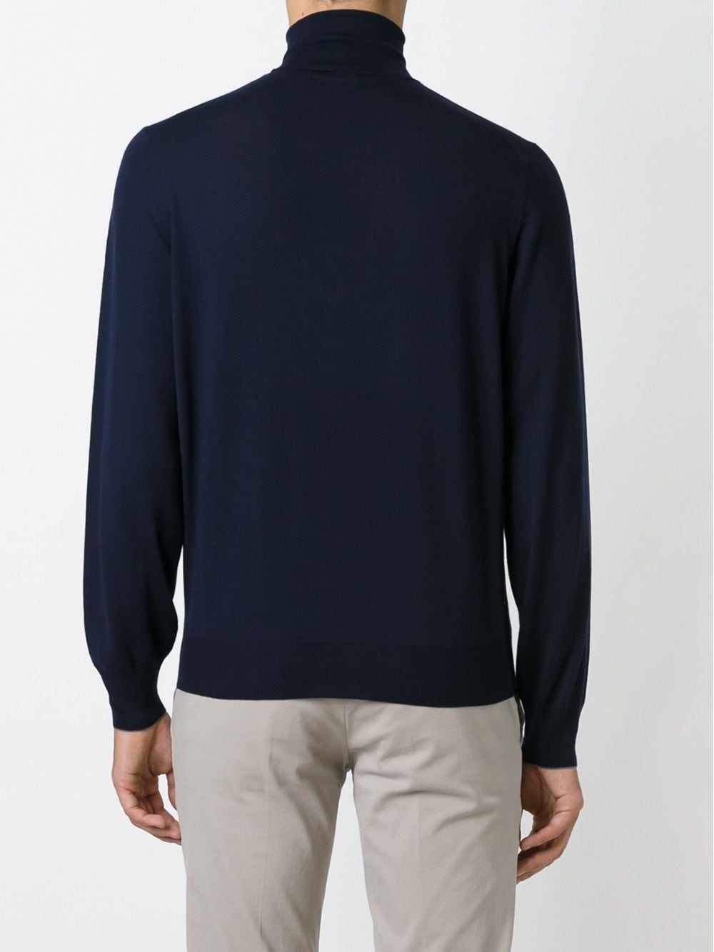 Shop Brunello Cucinelli Roll Neck Sweater In Blue