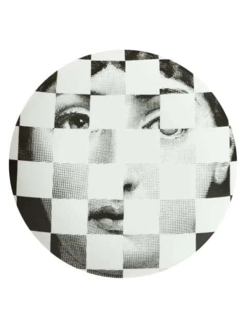 Fornasetti checkboard face print plate