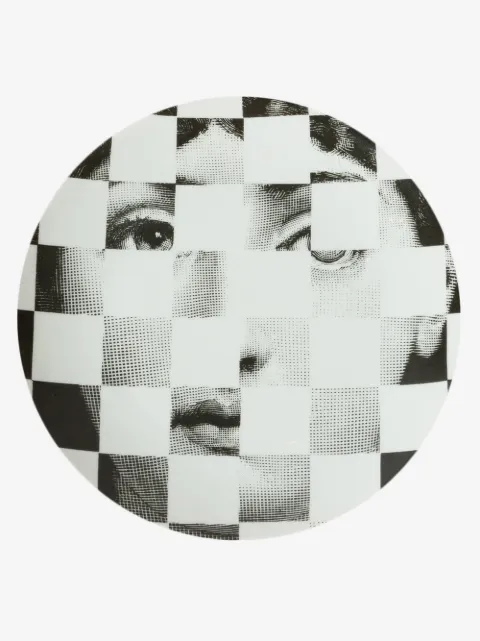 Fornasetti checkboard face print plate