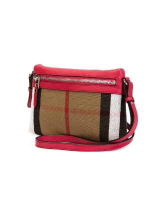 burberry check canvas shoulder bag