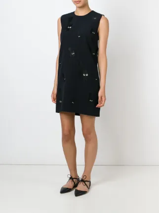 Victoria Beckham Embroidered Cat Shift Dress Farfetch Victoria Beckham Embroidered Cat Shift Dress