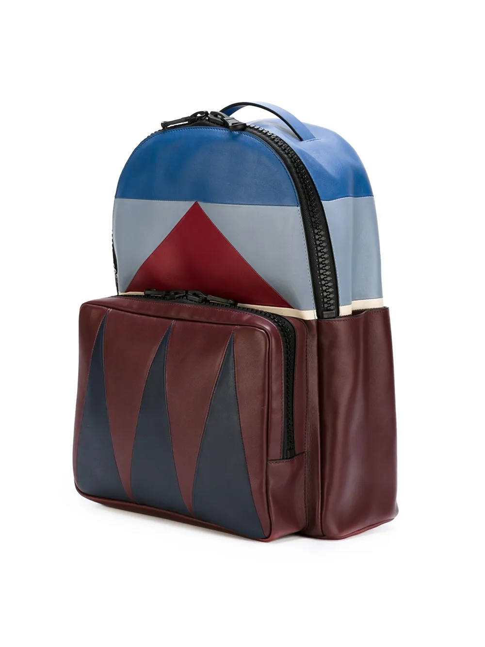 Valentino Garavani 'Patchwork' chevron backpack Rood