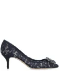 Dolce & Gabbana lace-detail 75mm heeled pumps - Blue