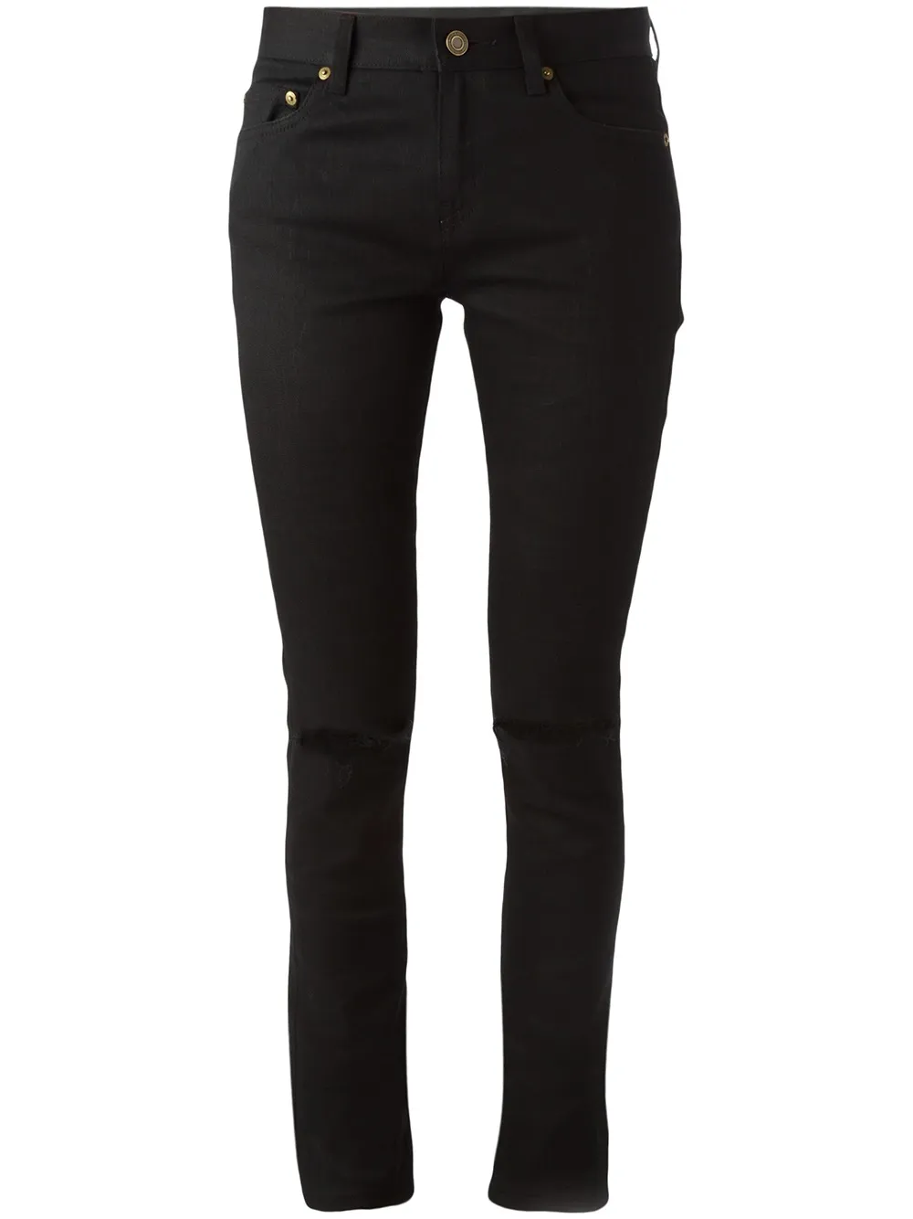 Saint Laurent Skinny-Jeans mit Rissen - Schwarz