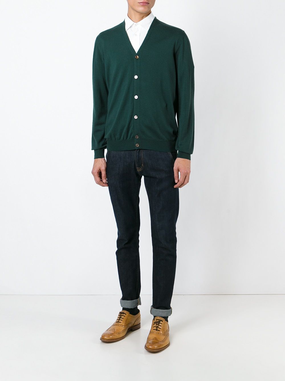 Zanone v-neck cardigan - Groen