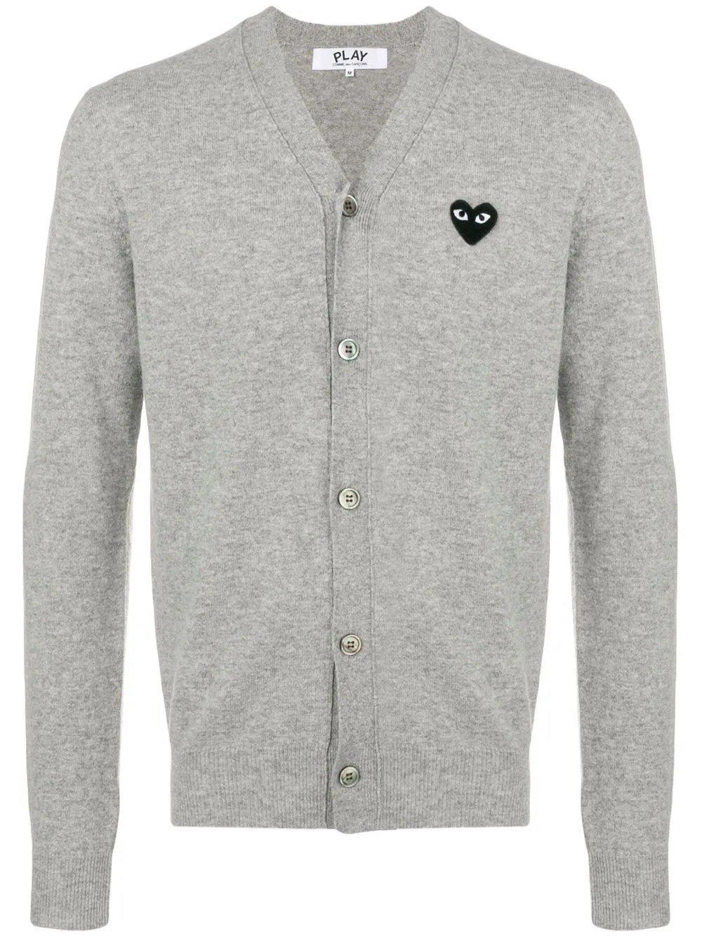 

Comme Des Garçons Play logo patch v-neck cardigan - Gris