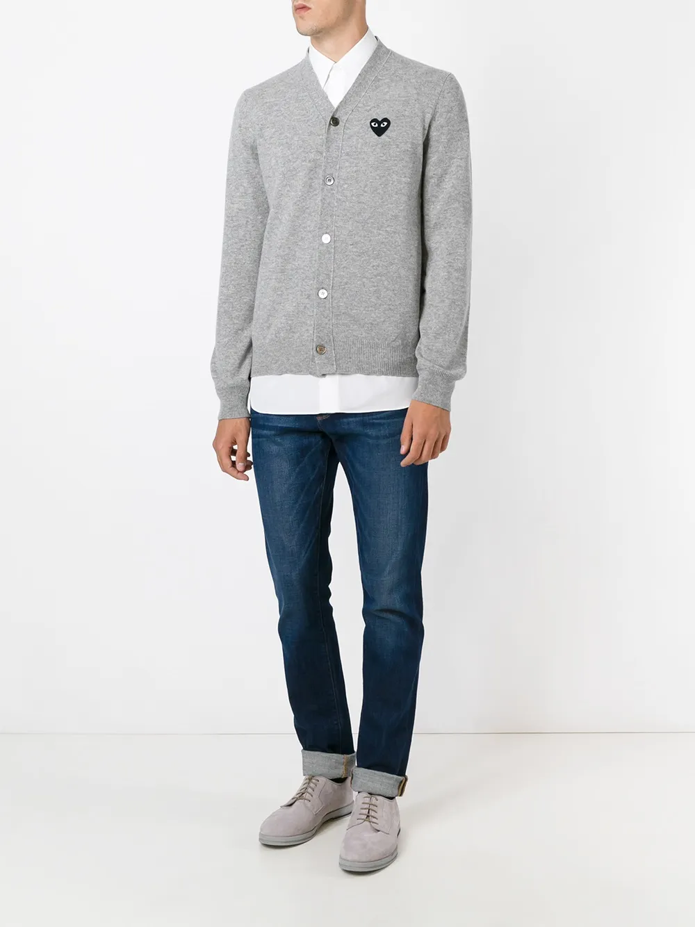 Image 2 of Comme Des Garçons Play logo patch v-neck cardigan