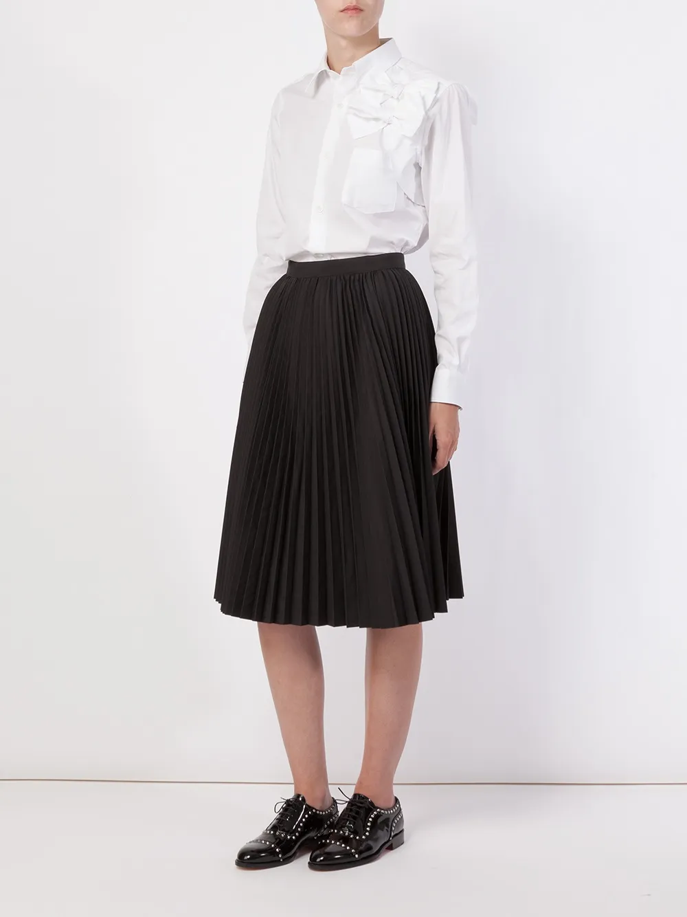  Junya Watanabe Plissierter Und Mittellanger Rock   Schwarz 