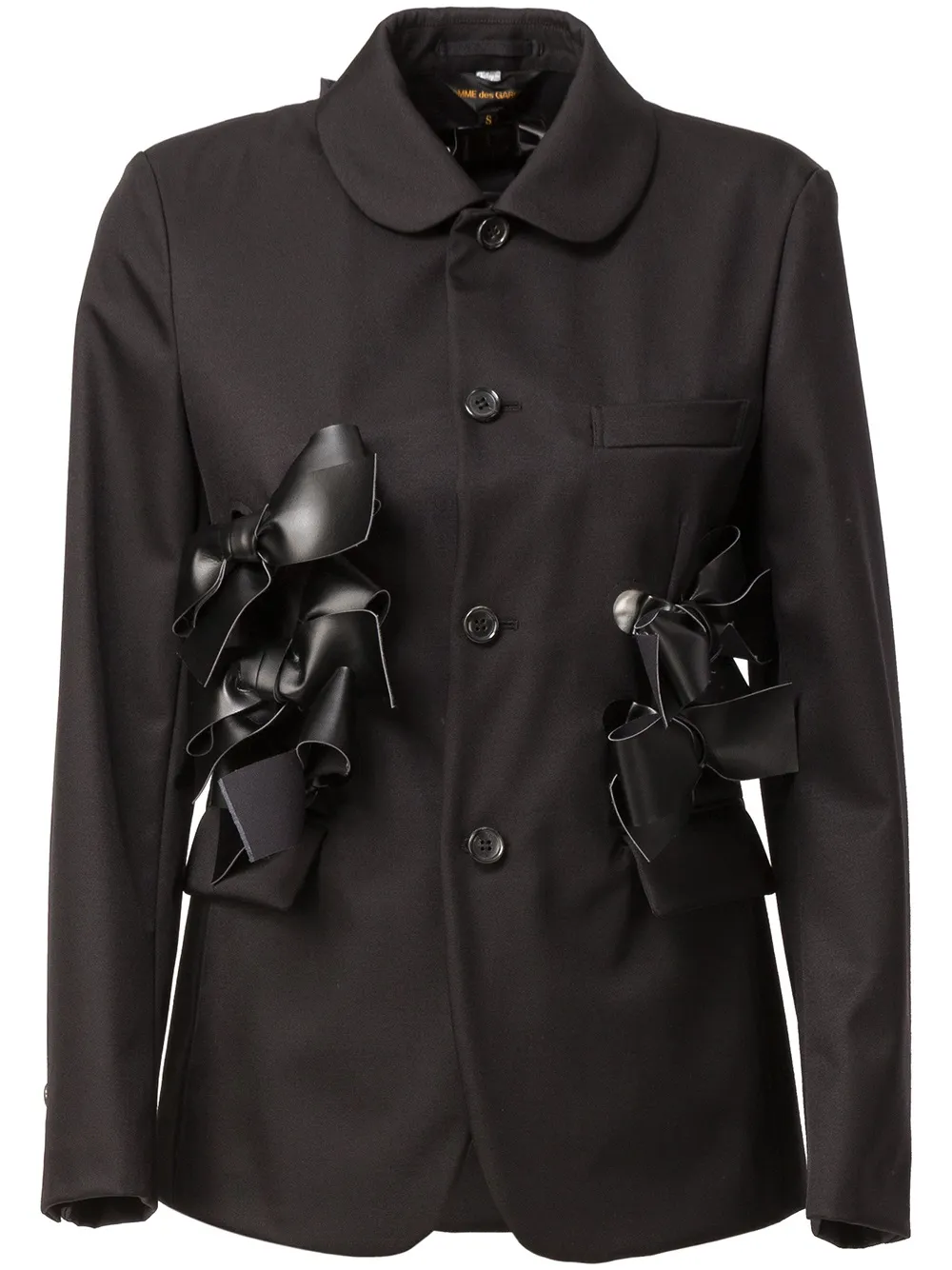 Comme Des Garçons bow appliqué round collar blazer | Black | Image 1